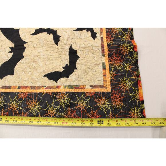Double Sided Placemats & Runner Halloween Bats webs Fall Autumn leaves 7 pieces - Picture 12 of 14